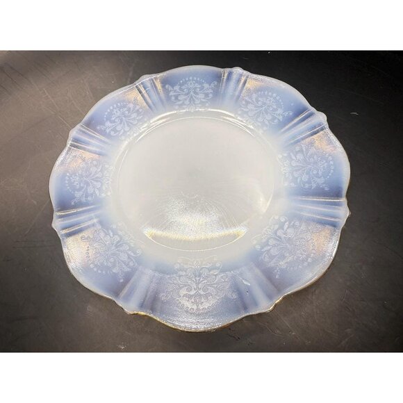 MacBeth-Evans "American Sweetheart" Monax W/ Gold Trim Depression Glass Low Foot - Picture 10 of 11